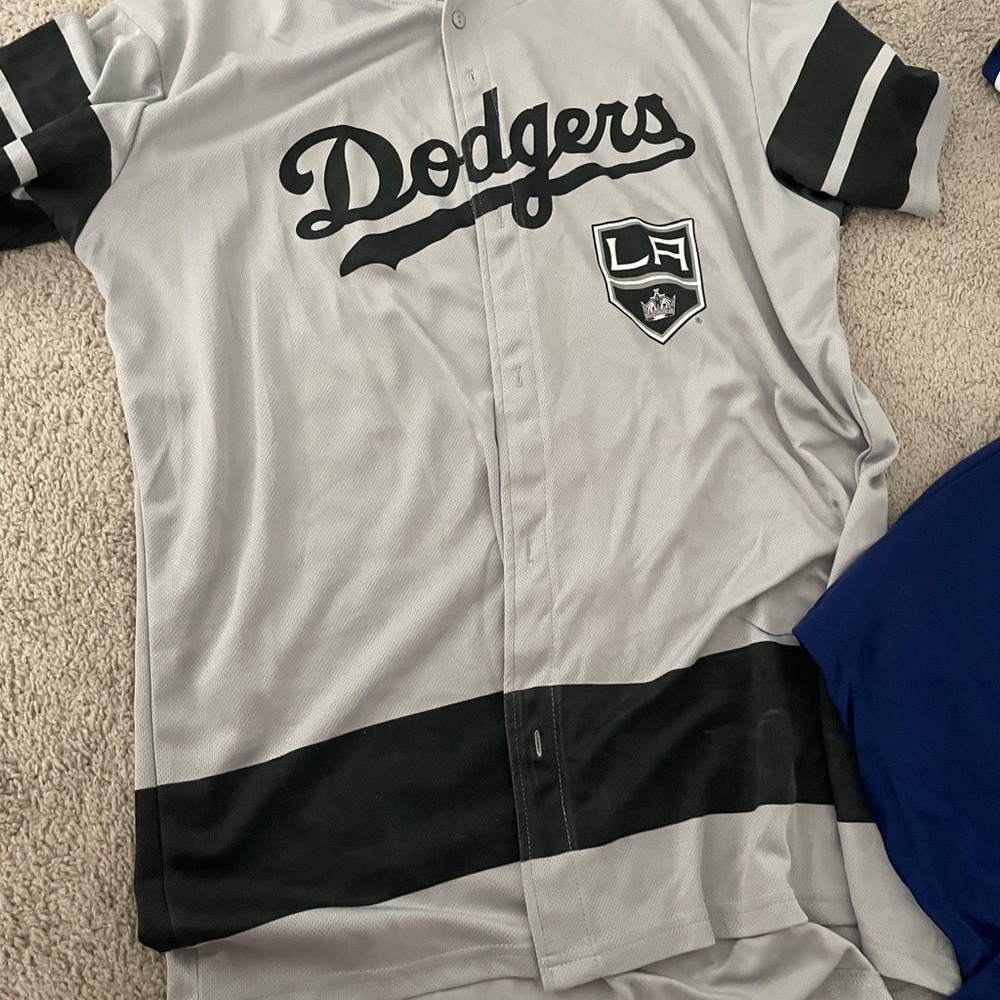 Dodgers Gray and Black Jersey